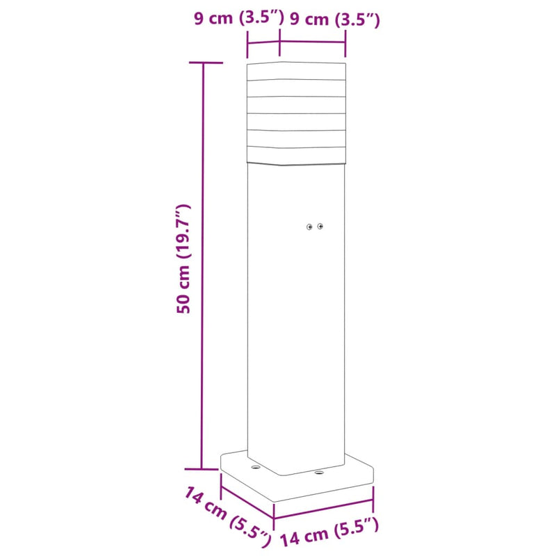Buitenvloerlampen Aluminium Zwart 50 Cm