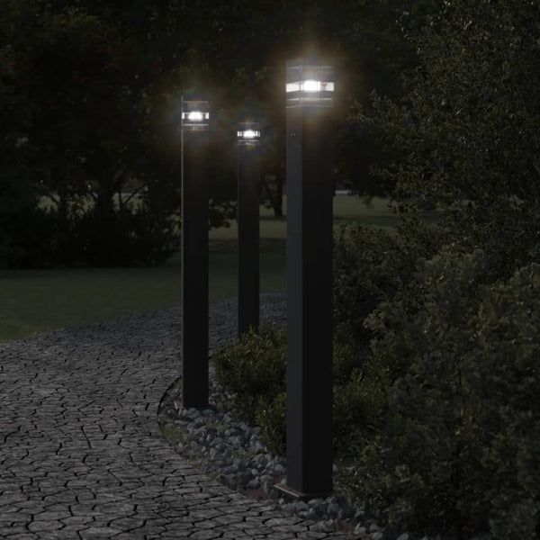Buitenvloerlampen Aluminium Zwart Zilver 110 Cm