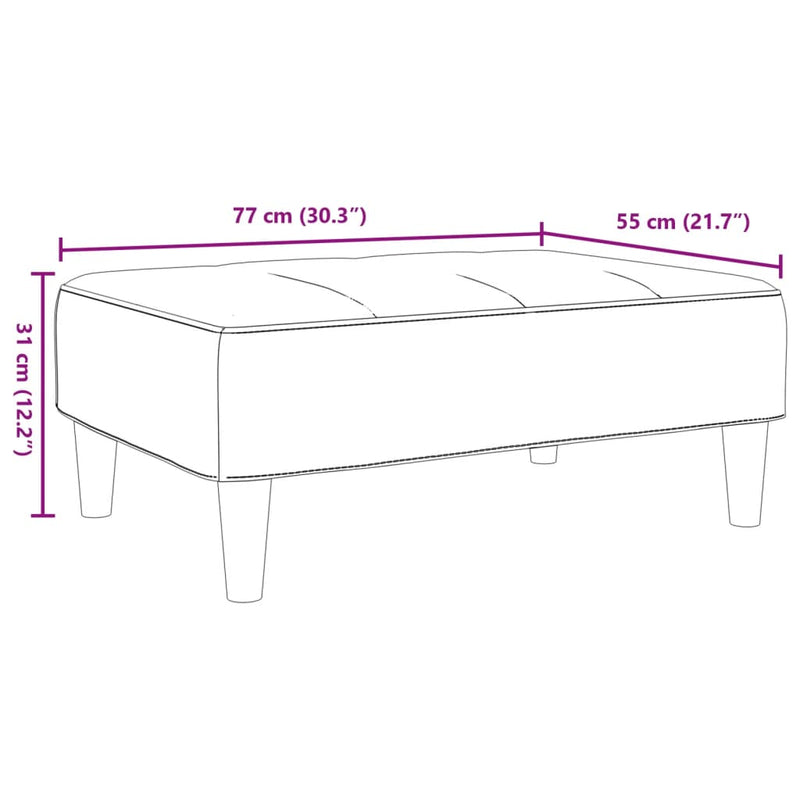 Voetenbank 77X55X31 Cm Stof