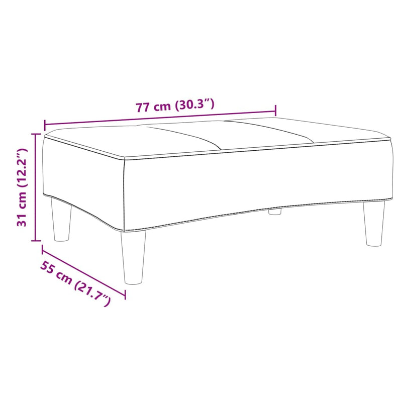 Voetenbank 77X55X31 Cm Fluweel