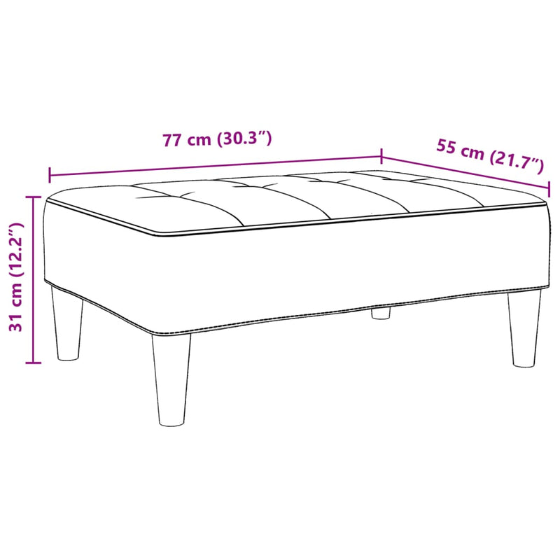 Voetenbank 77X55X31 Cm Stof