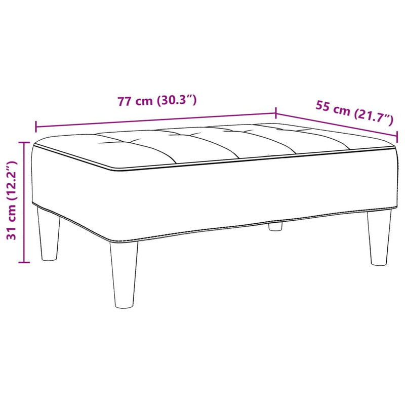 Voetenbank 77X55X31 Cm Fluweel