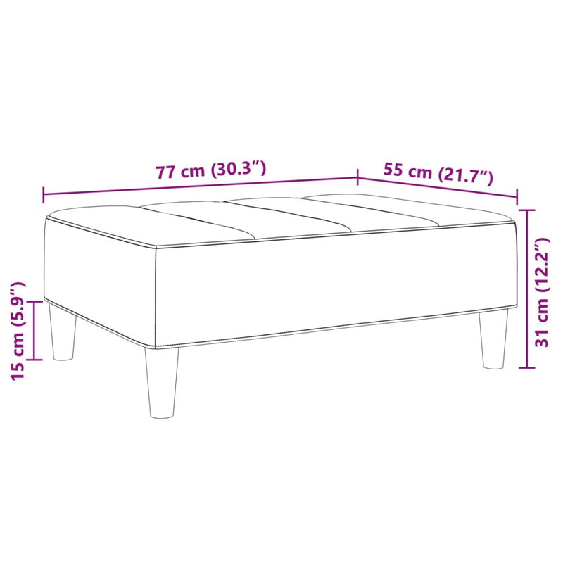 Voetenbank 77X55X31 Cm Fluweel