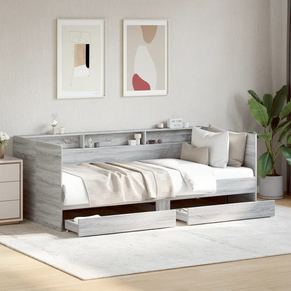 Slaapbank Met Lades Zonder Matras Eiken