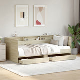 Slaapbank Met Lades Zonder Matras Eiken