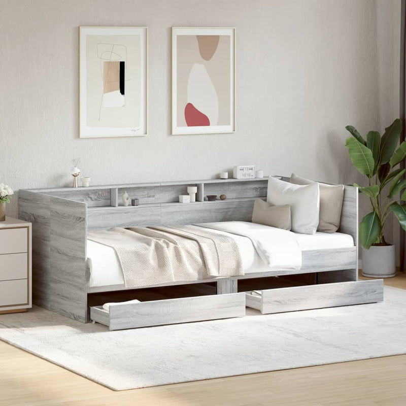 Slaapbank Met Lades Zonder Matras Eiken
