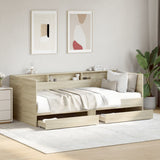 Slaapbank Met Lades Zonder Matras Eiken