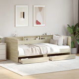 Slaapbank Met Lades Zonder Matras Eiken
