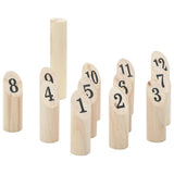 13-Delige Nummerkubb Spelset Met Draagtas Massief Grenenhout Grijs