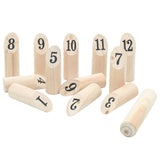 13-Delige Nummerkubb Spelset Met Draagtas Massief Grenenhout Grijs