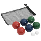 8-Delige Jeu De Boules Ballenset En Draagtas Massief Grenenhout Grijs