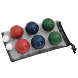 8-Delige Jeu De Boules Ballenset En Draagtas Massief Grenenhout Grijs