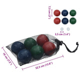8-Delige Jeu De Boules Ballenset En Draagtas Massief Grenenhout Grijs