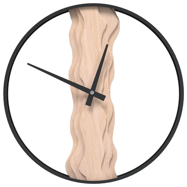 Wandklok Ø35 Cm Ijzer En Eikenhout
