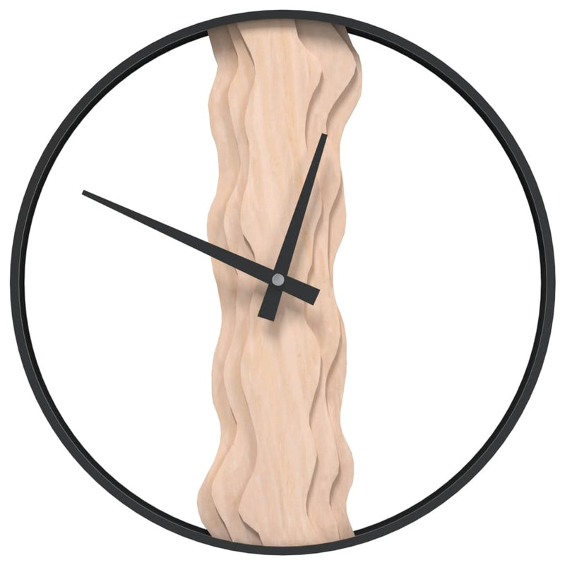 Wandklok Ø35 Cm Ijzer En Eikenhout