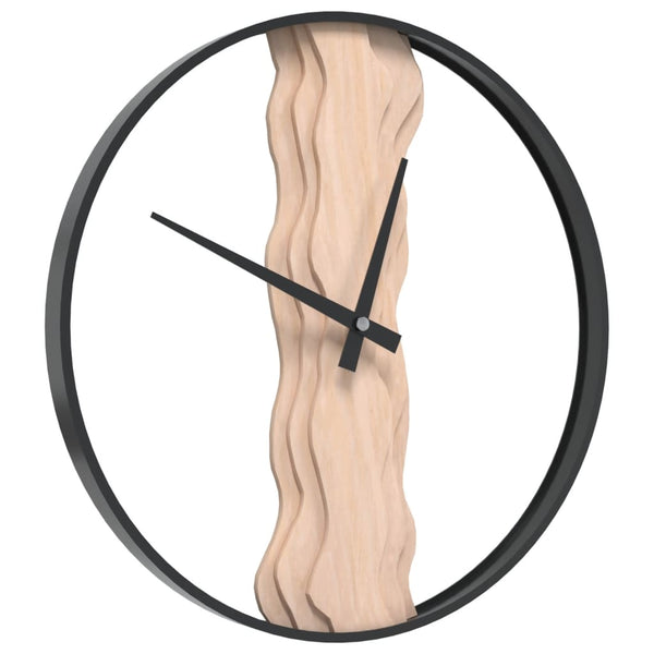 Wandklok Ø35 Cm Ijzer En Eikenhout