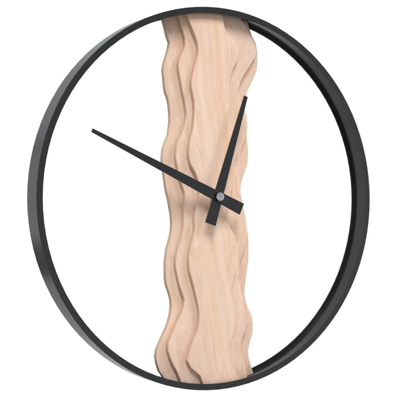 Wandklok Ø35 Cm Ijzer En Eikenhout