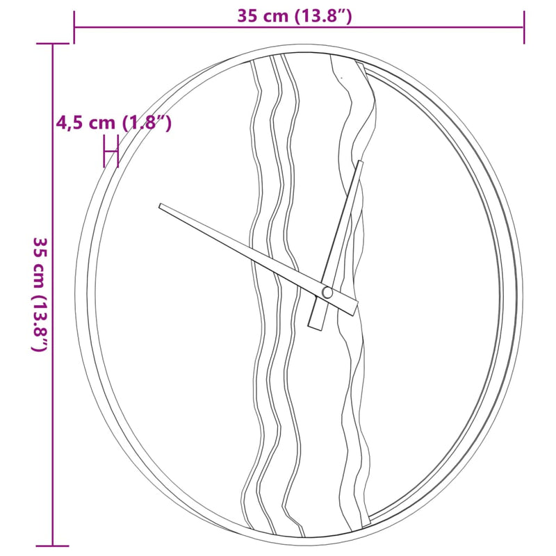 Wandklok Ø35 Cm Ijzer En Eikenhout