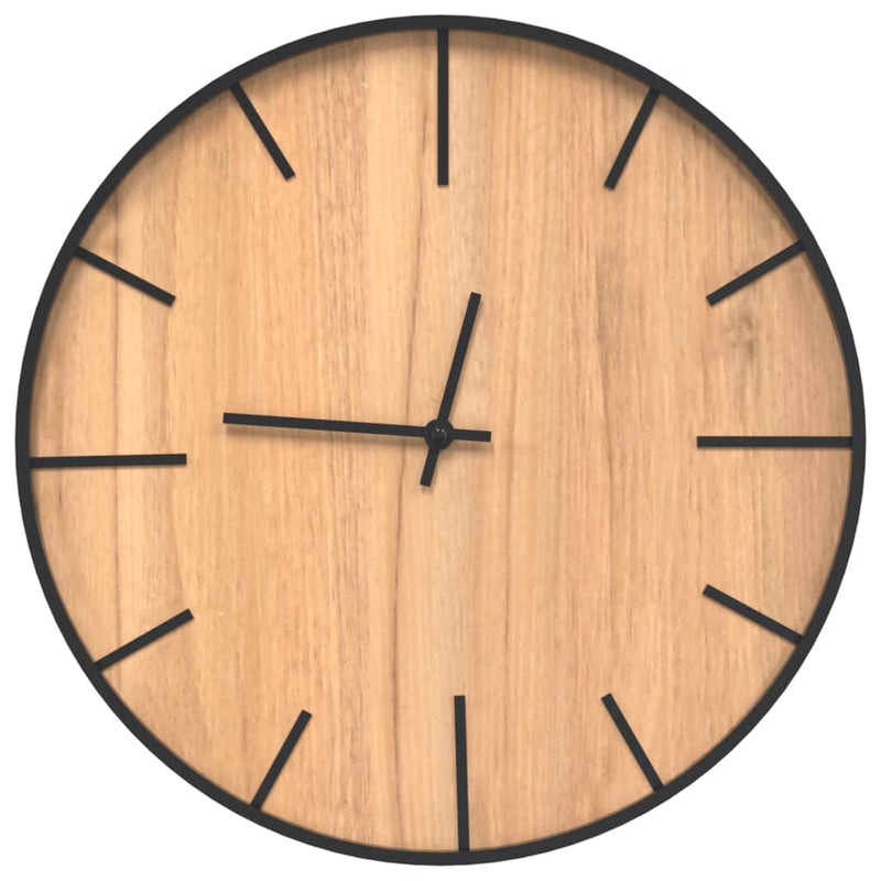 Wandklok Ø39 Cm Ijzer En Bewerkt Hout Bruin
