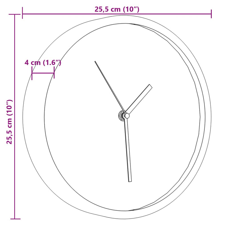 Wandklok Ø25,5 Cm Polystyreen En Glas