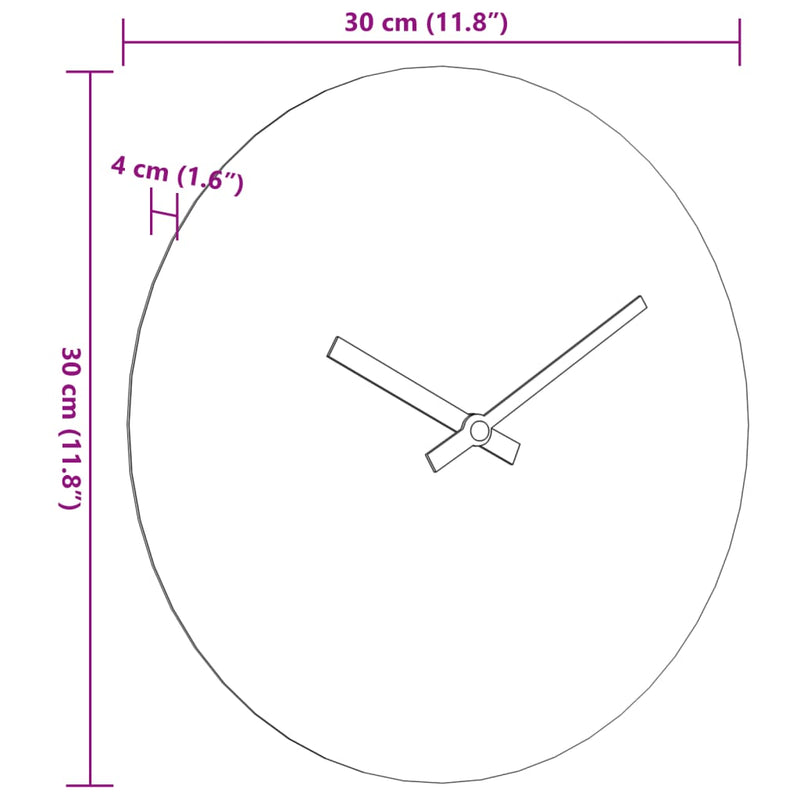 Wandklok Ø30 Cm Bewerkt Hout