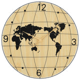 Wandklok Ø50 Cm Bewerkt Hout Geel En Zwart