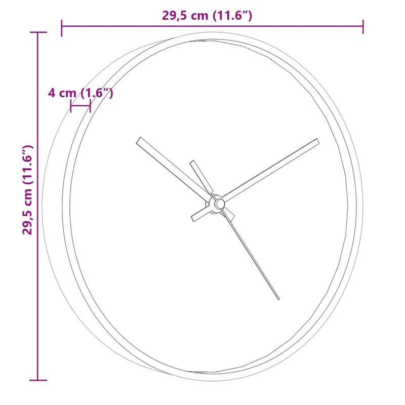 Wandklok Ø29,5 Cm Polystyreen En Glas Goudkleurig En