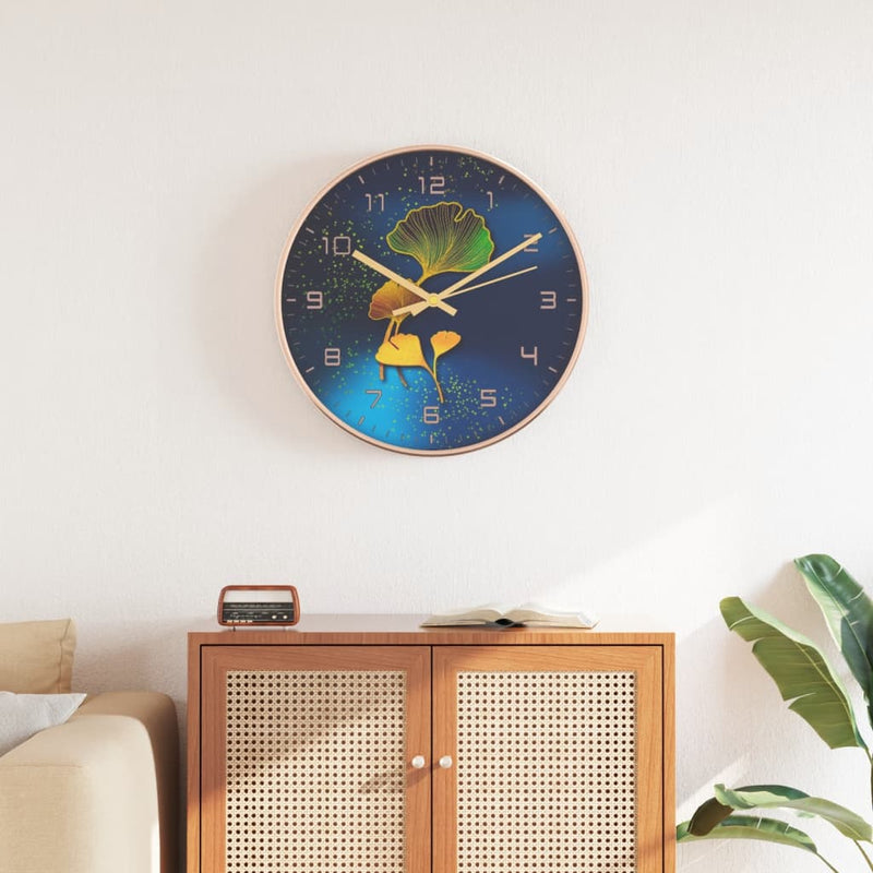 Wandklok Ø29,5 Cm Polystyreen En Glas Goudkleurig En