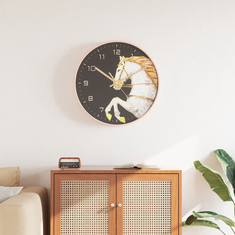 Wandklok Ø29,5 Cm Polystyreen En Glas Goudkleurig En