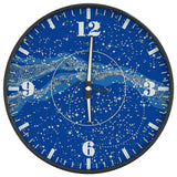 Wandklok Met Lichtgevende Wijzerplaat En Wijzers Ø30 Cm Blauw