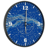 Wandklok Met Lichtgevende Wijzerplaat En Wijzers Ø30 Cm Blauw