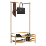 Kledingrek Met Schappen 103X40X183 Cm Bamboe