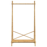 Kledingrek Met Schap 102X50X190 Cm Bamboe Zwart En Grijs