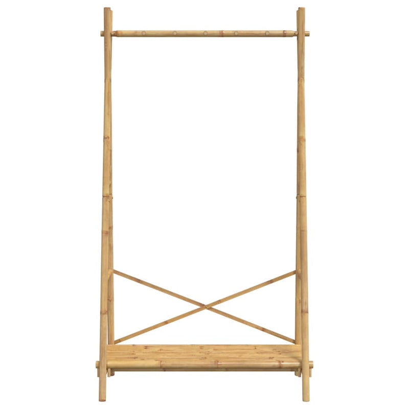 Kledingrek Met Schap 102X50X190 Cm Bamboe Zwart En Grijs