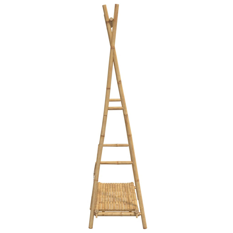 Kledingrek Met Schap 102X50X190 Cm Bamboe Zwart En Grijs