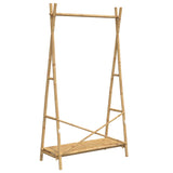 Kledingrek Met Schap 102X50X190 Cm Bamboe Zwart En Grijs