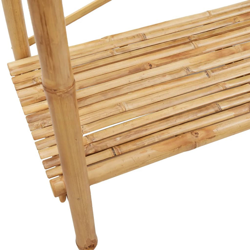 Kledingrek Met Schap 102X50X190 Cm Bamboe Zwart En Grijs