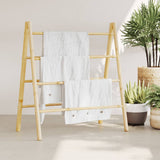 Dubbele Handdoekenladder Met 5 Tredes 50X160 Cm Bamboe