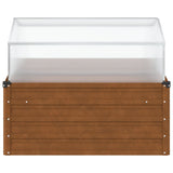 Plantenbak Met Kasvormig Weervast Staal