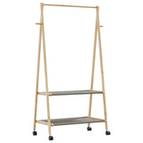 Kledingrek Met Schappen En Wielen 132X45,5X155,5 Cm