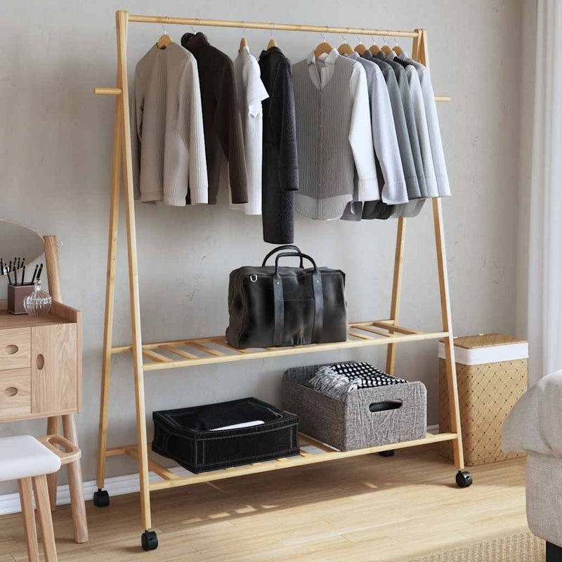 Kledingrek Met Schappen En Wielen 132X45,5X155,5 Cm