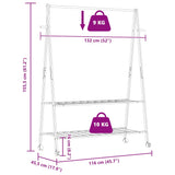 Kledingrek Met Schappen En Wielen 132X45,5X155,5 Cm