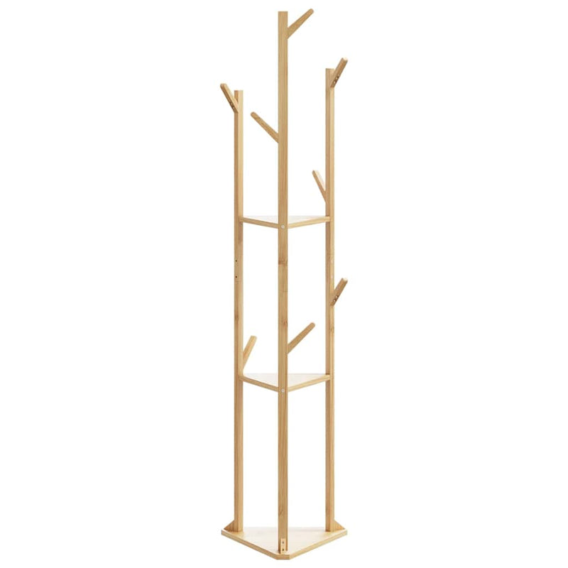 Kapstok Met Haken En Schappen 39X33X166 Cm Bamboe