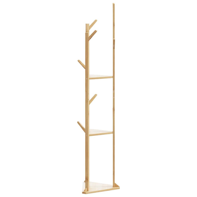 Kapstok Met Haken En Schappen 39X33X166 Cm Bamboe