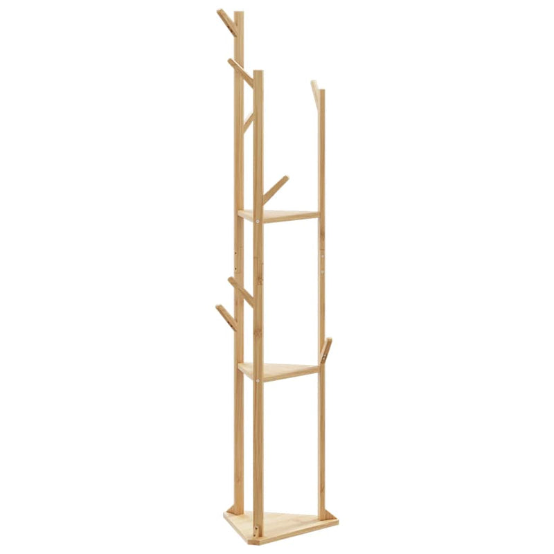 Kapstok Met Haken En Schappen 39X33X166 Cm Bamboe