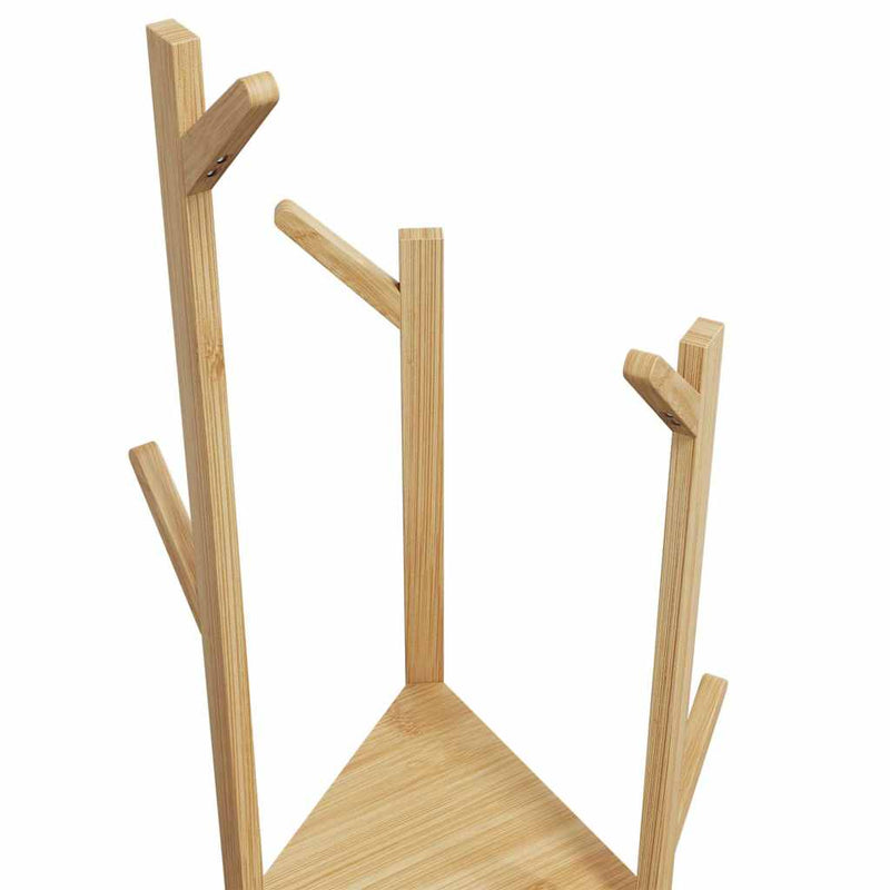 Kapstok Met Haken En Schappen 39X33X166 Cm Bamboe