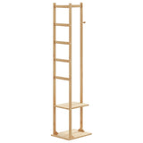 Kapstok Met Haken En Schappen 38,5X30X156 Cm Bamboe Bruin