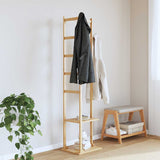 Kapstok Met Haken En Schappen 38,5X30X156 Cm Bamboe Bruin