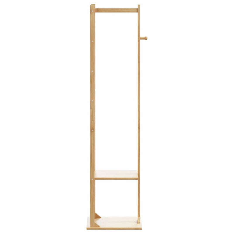 Kapstok Met Haken En Schappen 38,5X30X156 Cm Bamboe Bruin