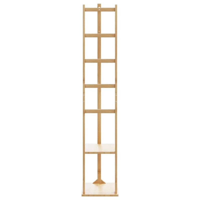 Kapstok Met Haken En Schappen 38,5X30X156 Cm Bamboe Bruin